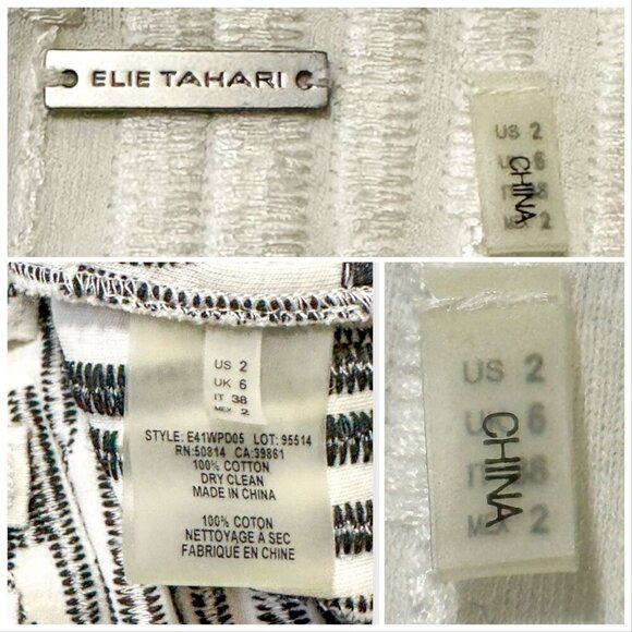 Elie Tahari Ivana Sleeveless Sheath Dress, Size 2, White/Black - Picture 4 of 16